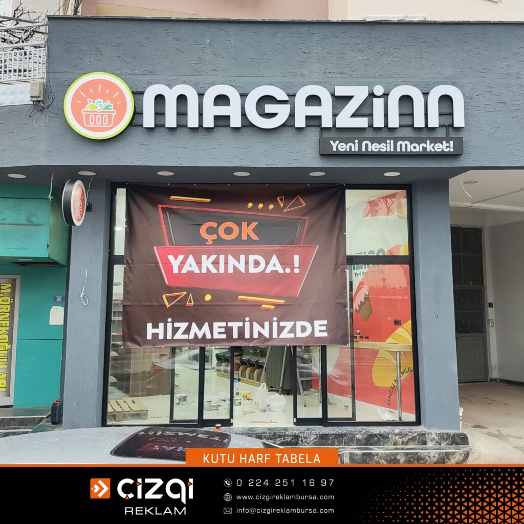 Izgara Zeminli Pleksi Kutu Harf Tabela